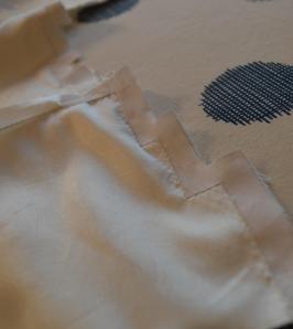 The neckline before trimming down the seam allowance and turning it. 