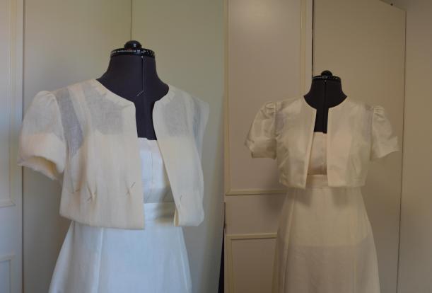 Muslin to the left and silk to the right
