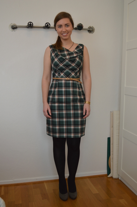 Tartan Asymmetrical Neckline Dress | Yuki Clothing Tartan Asymmetrical Neckline Dress | Yuki Clothing